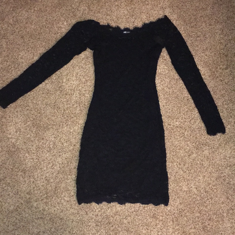 Cute Lace Black Minidress